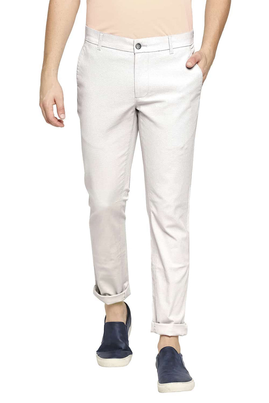 BASICS TAPERED FIT MOONSTRUCK GREY STRETCH TROUSER