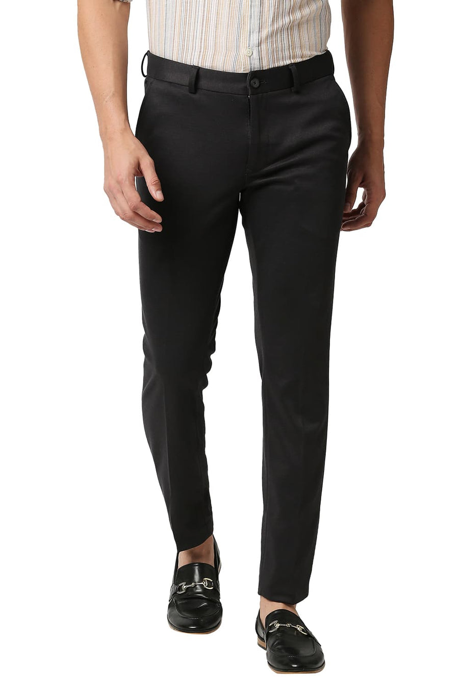 BASICS TAPERED FIT OYSTER GREY KNIT TROUSERS