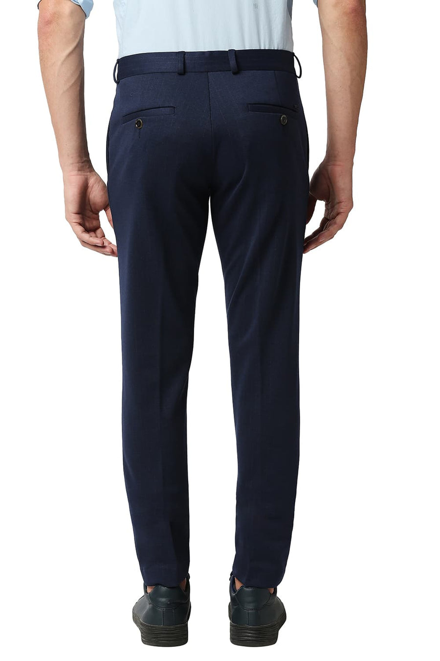 BASICS TAPERED FIT CELESTIAL BLUE KNIT TROUSERS