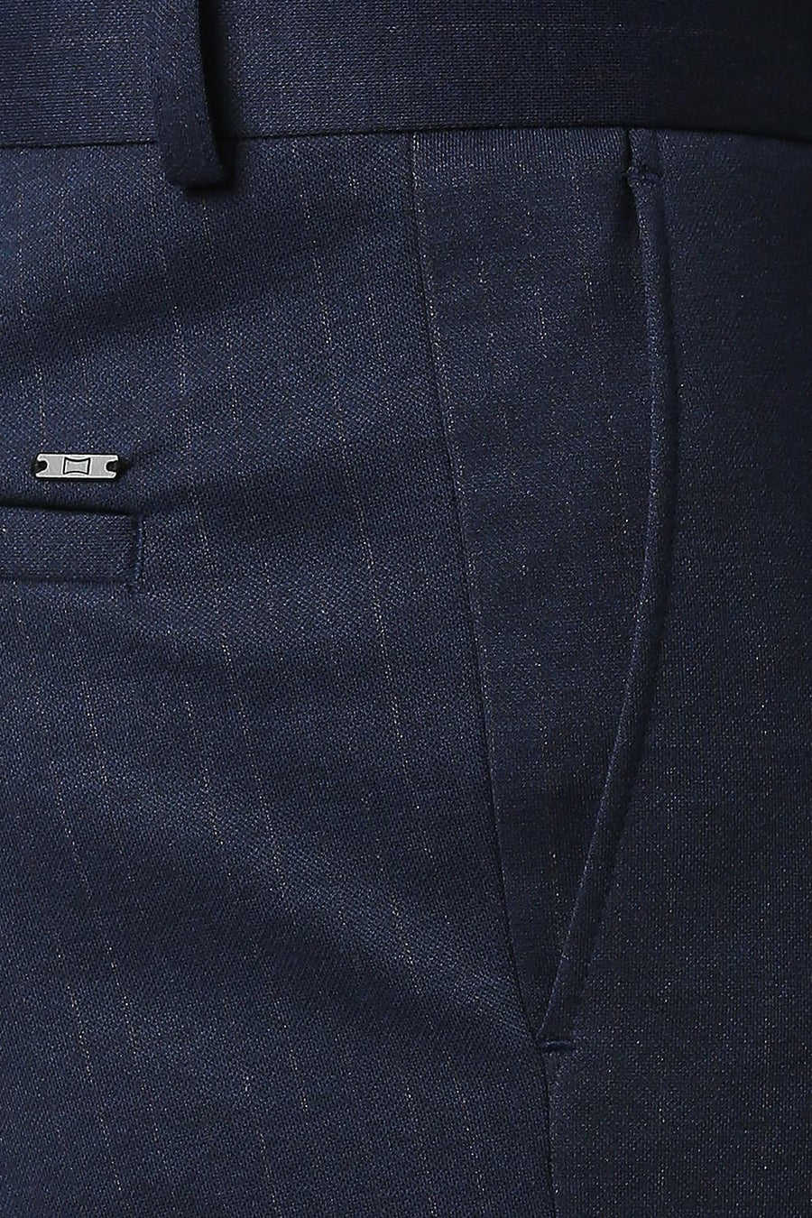 BASICS TAPERED FIT CELESTIAL BLUE KNIT TROUSERS