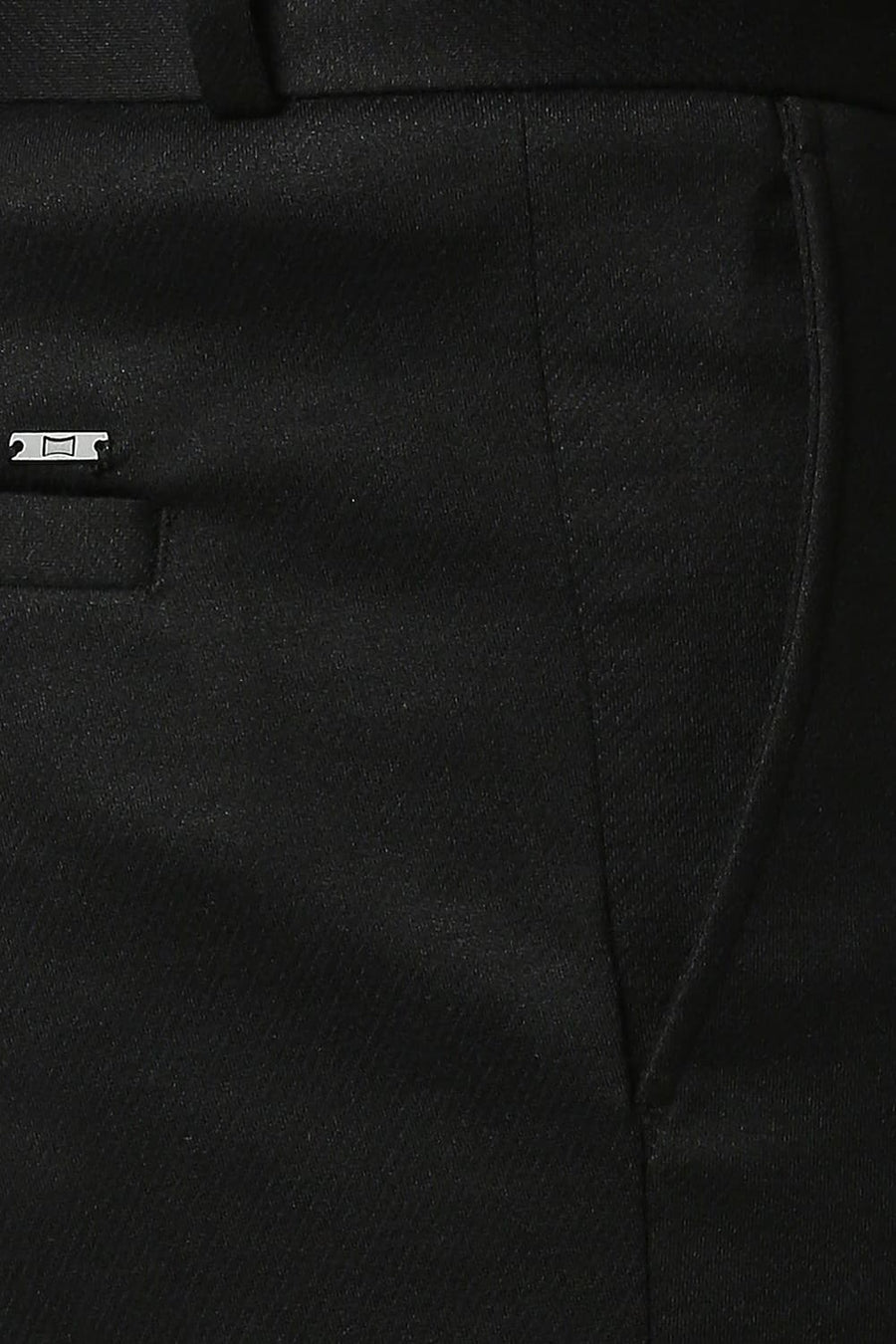 BASICS TAPERED FIT CAVIAR BLACK KNIT TROUSERS