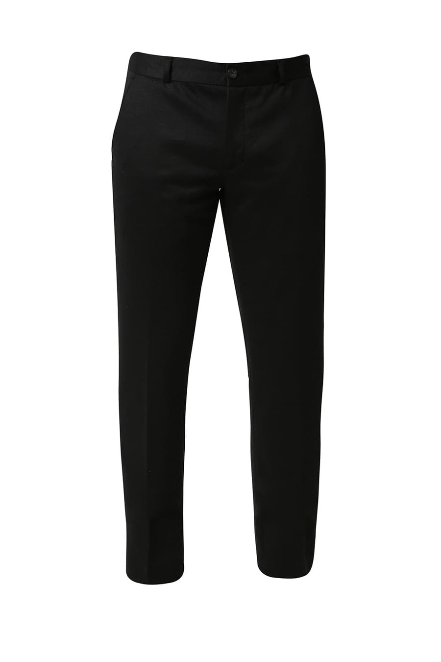BASICS TAPERED FIT CAVIAR BLACK KNIT TROUSERS