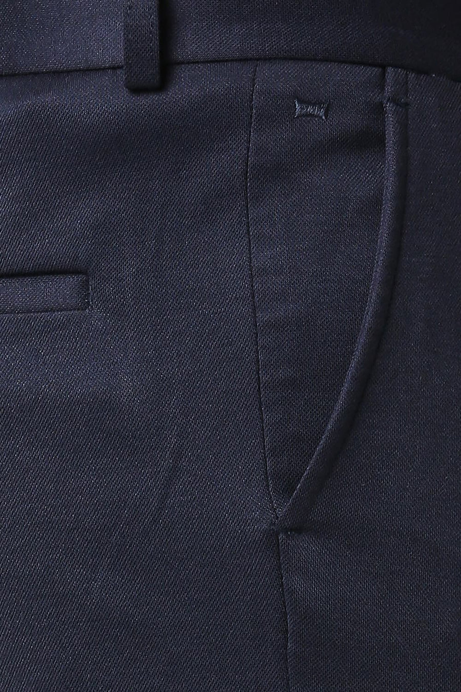 BASICS TAPERED FIT MOOD INDIGO NAVY KNIT TROUSERS