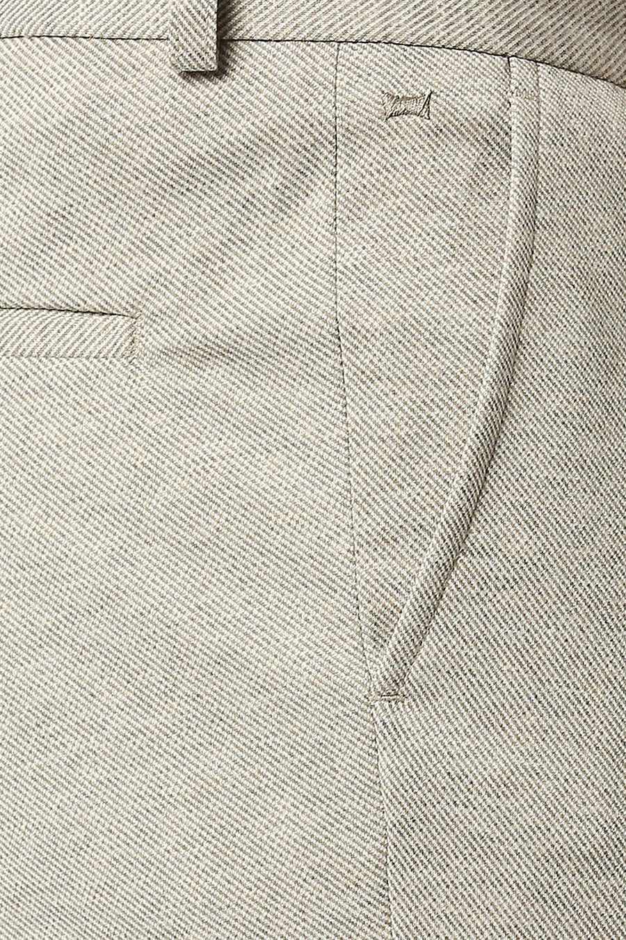 BASICS TAPERED FIT PISTACHIO SHELL ECRU KNIT TROUSERS