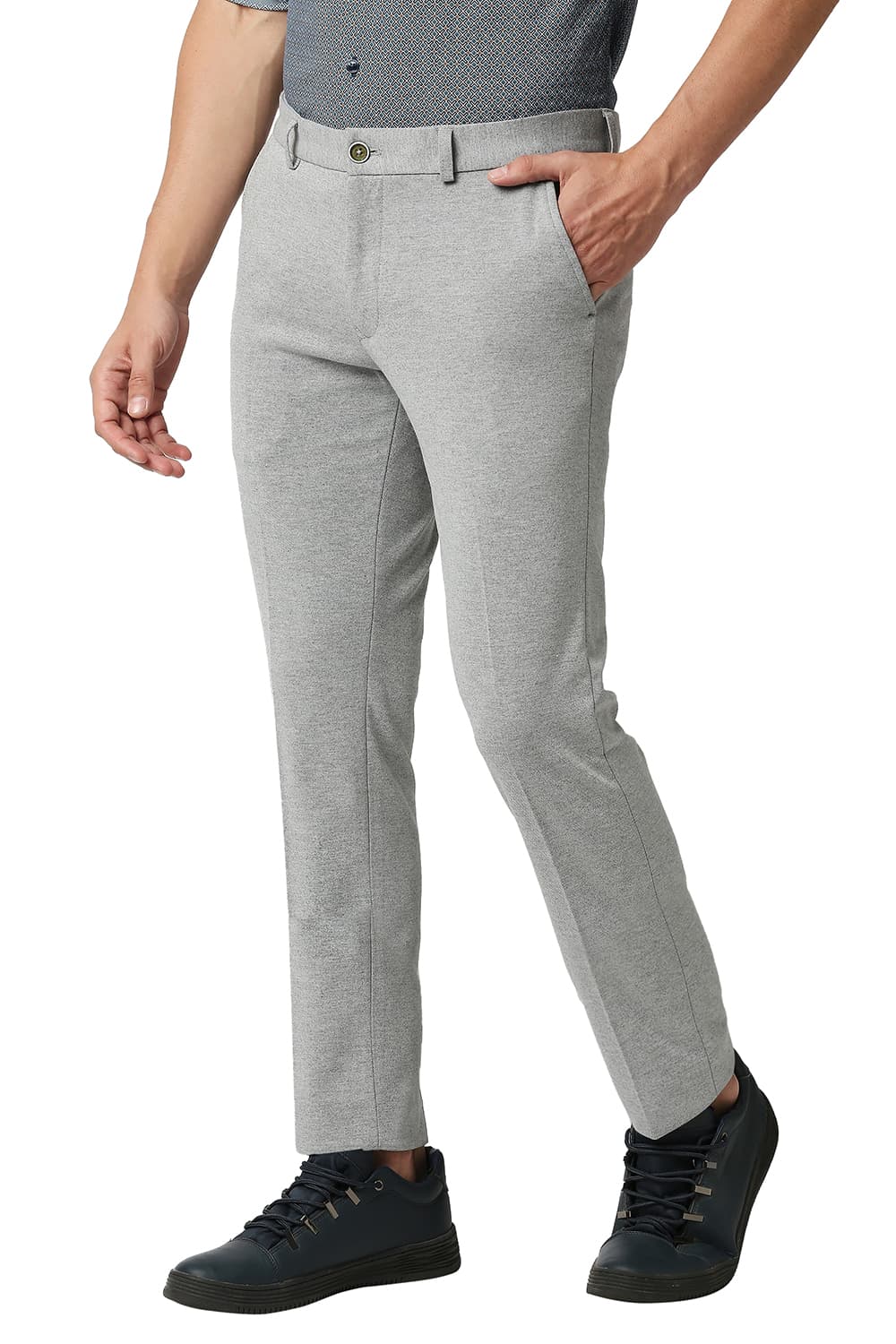 BASICS TAPERED FIT KNIT TROUSERS