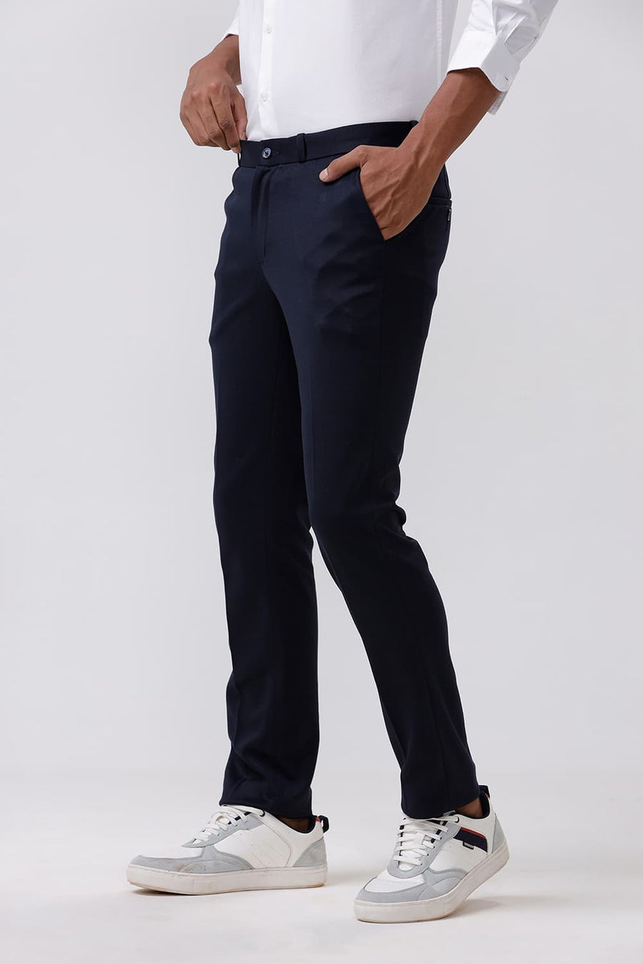 BASICS TAPERED FIT OUTER SPACE KNIT TROUSER