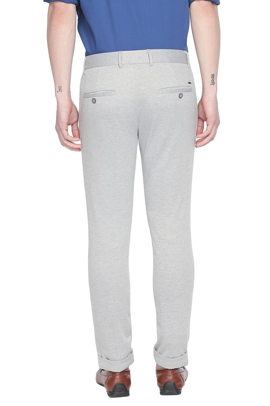 BASICS TAPERED FIT GREY VIOLET KNIT TROUSER