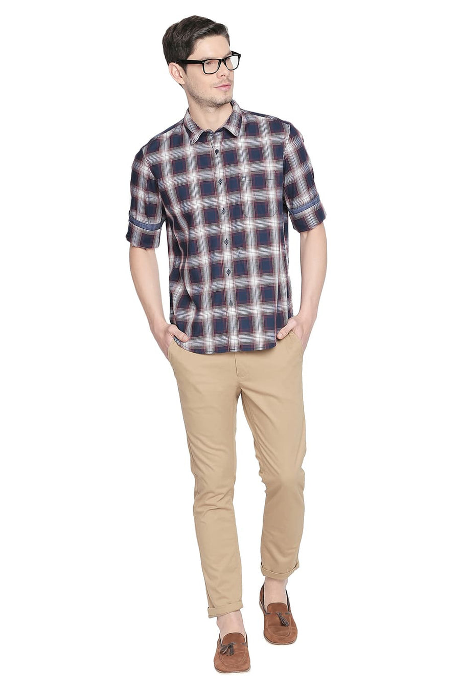 BASICS TAPERED FIT PRAIRIE KHAKI STRETCH TROUSER