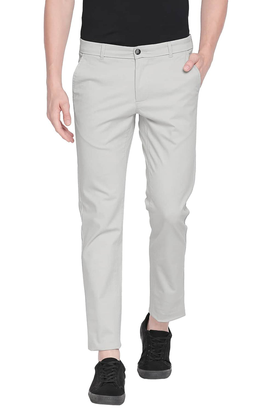 BASICS TAPERED FIT PELICAN STRETCH TROUSER