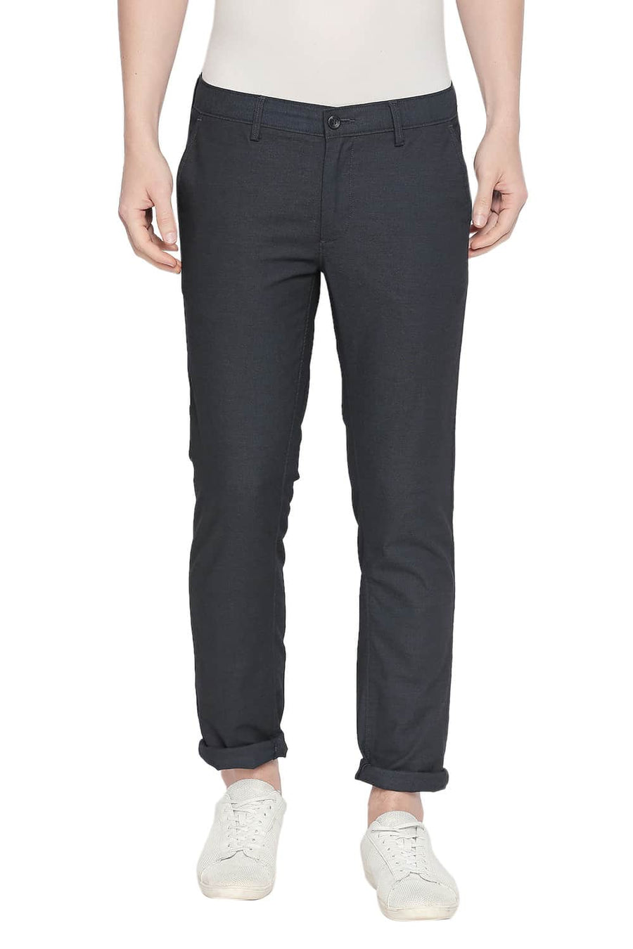 BASICS TAPERED FIT MAJOLICA BLUE STRETCH TROUSER