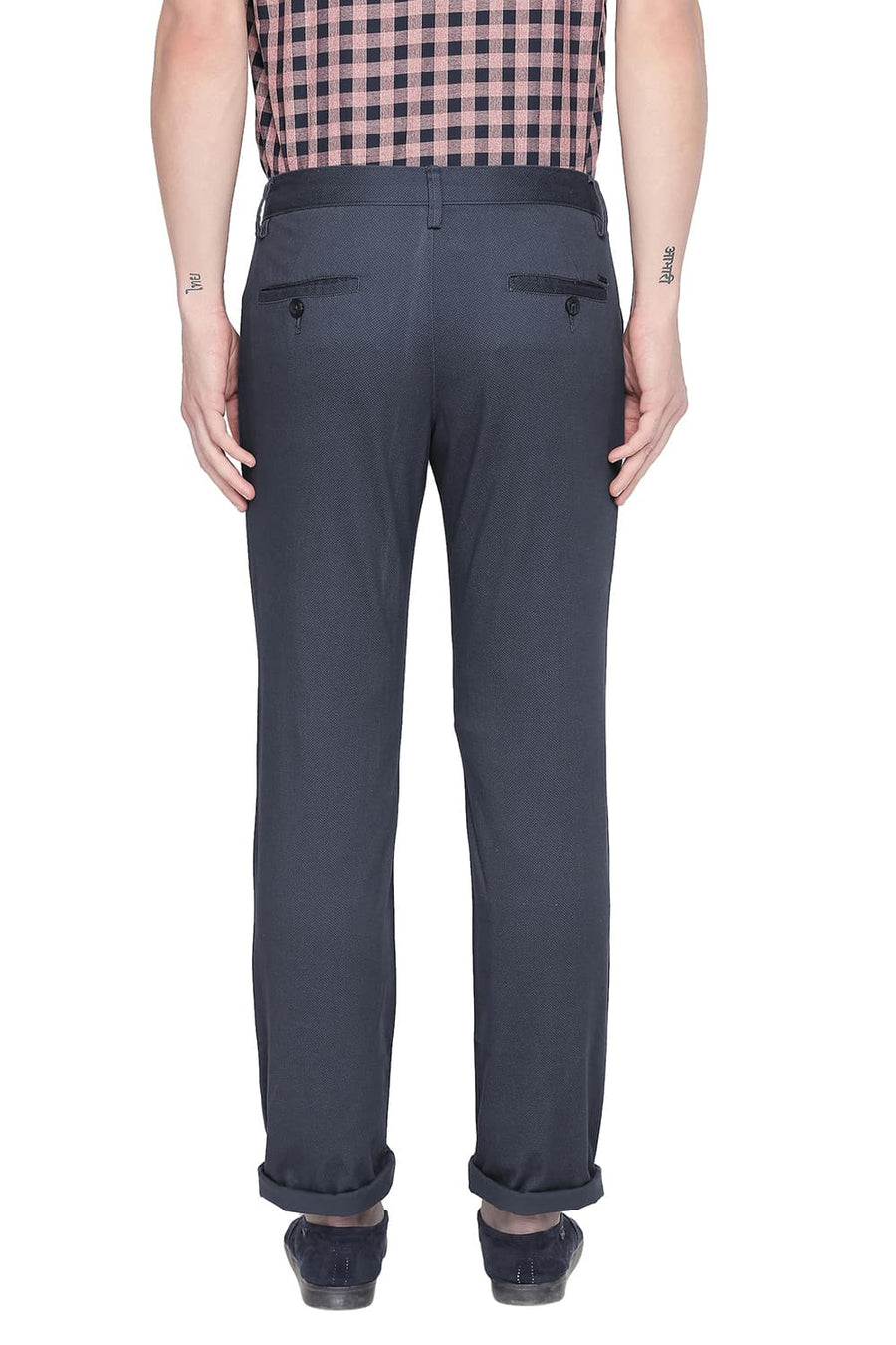BASICS TAPERED FIT INSIGNIA BLUE STRETCH TROUSER