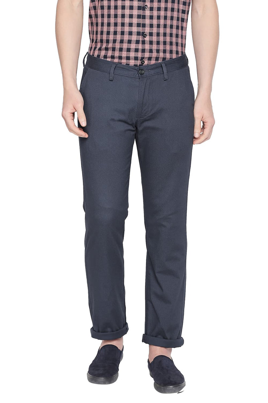 BASICS TAPERED FIT INSIGNIA BLUE STRETCH TROUSER