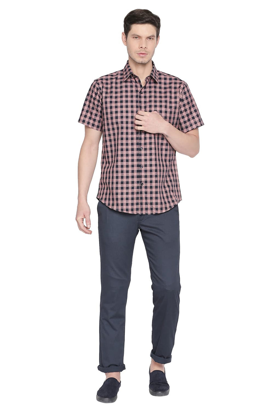 BASICS TAPERED FIT INSIGNIA BLUE STRETCH TROUSER
