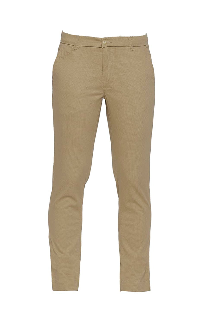 BASICS TAPERED FIT LARK KHAKI STRETCH TROUSER