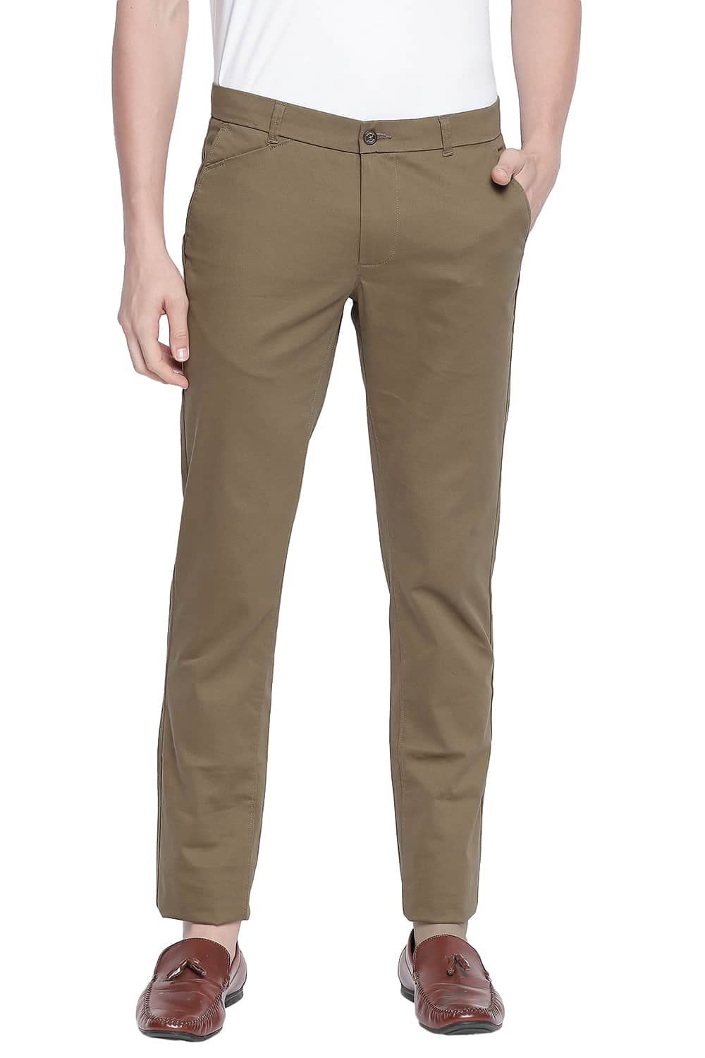 BASICS TAPERED FIT STRETCH TROUSER