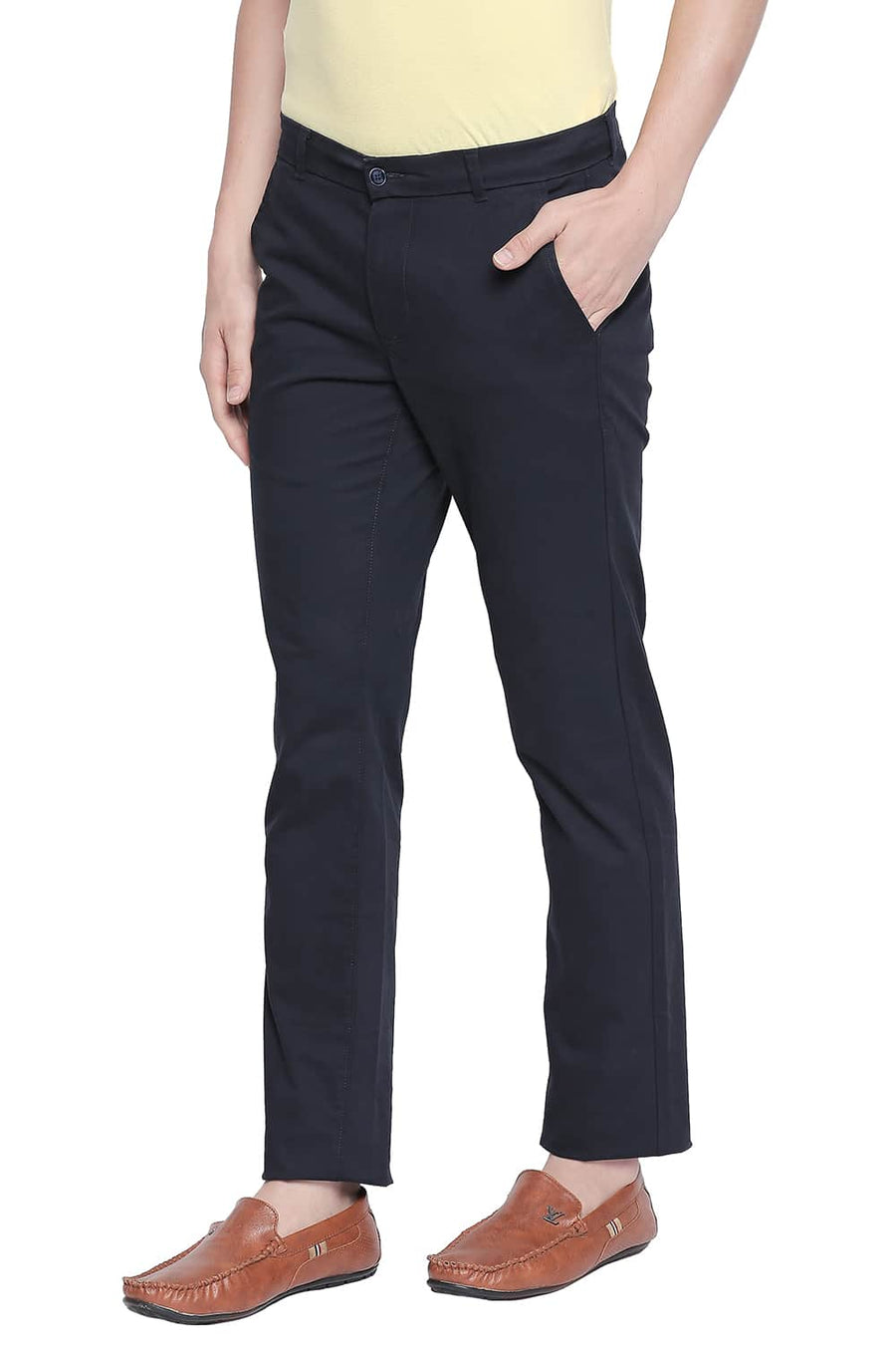 BASICS TAPERED FIT GRAPHITE STRETCH TROUSER