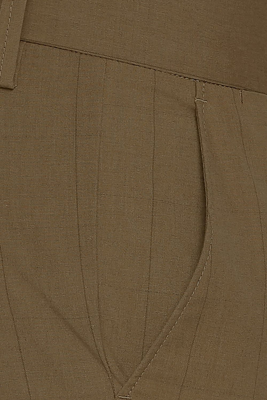 BASICS TAPERED FIT BREEN BROWN STRETCH TROUSER