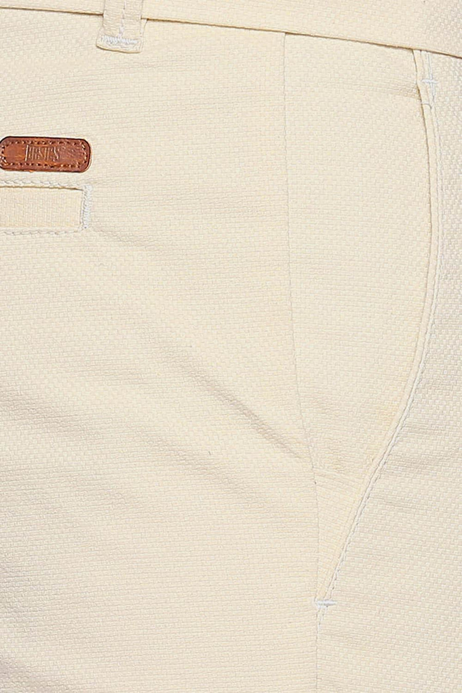BASICS TAPERED FIT CLOUD CREAM STRETCH TROUSER