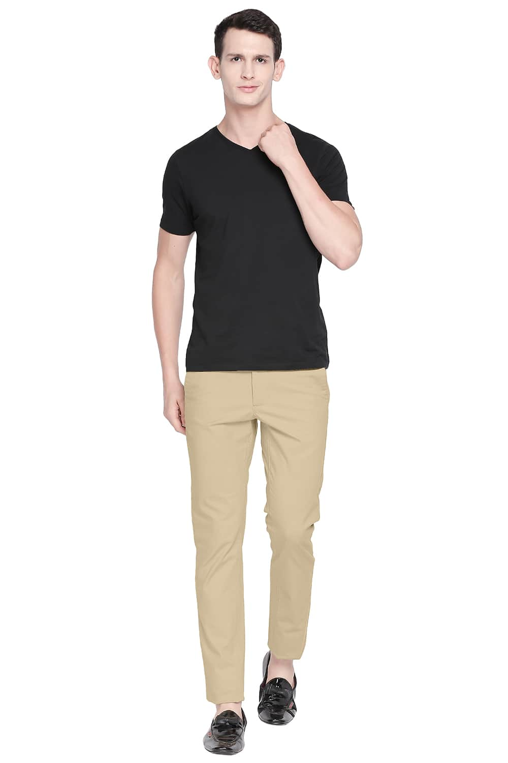 BASICS TAPERED FIT STRETCH TROUSER