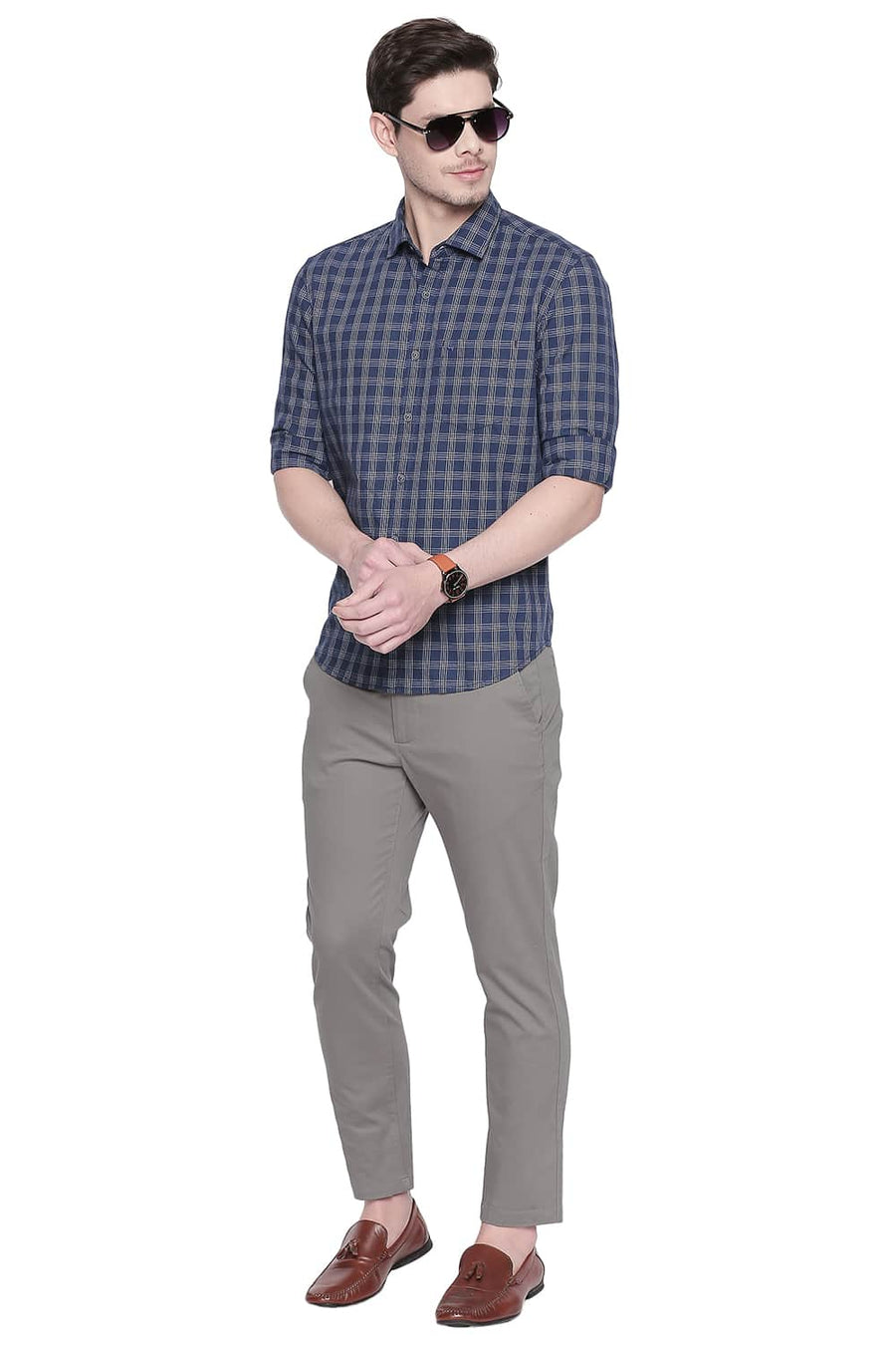 BASICS TAPERED FIT MOON ROCK STRETCH TROUSER