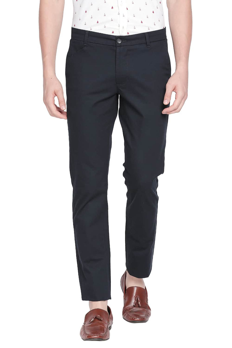 BASICS TAPERED FIT BLUE NIGHTS STRETCH TROUSER