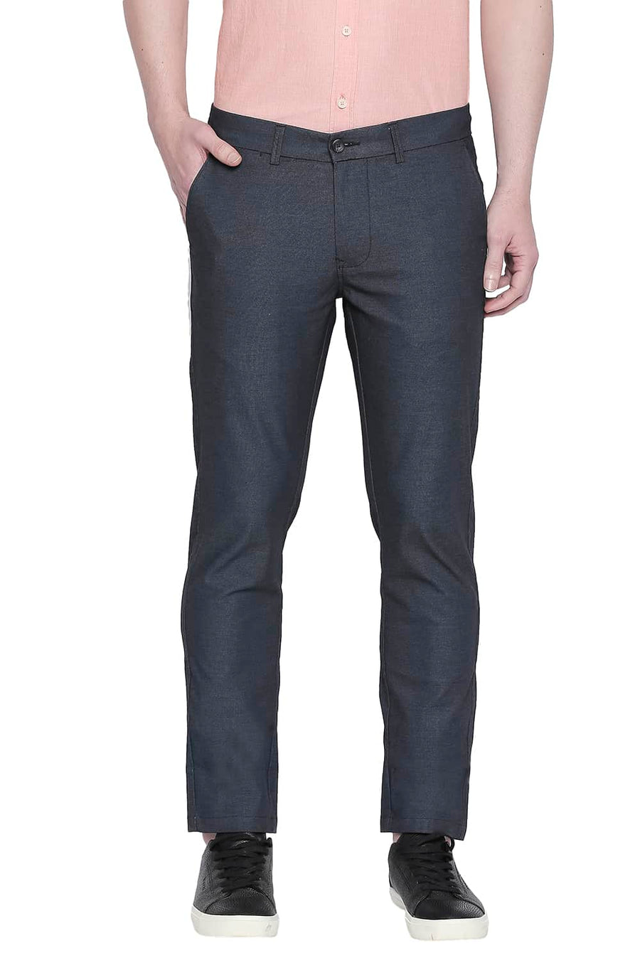 BASICS TAPERED FIT NAVY NIGHTS STRETCH TROUSER