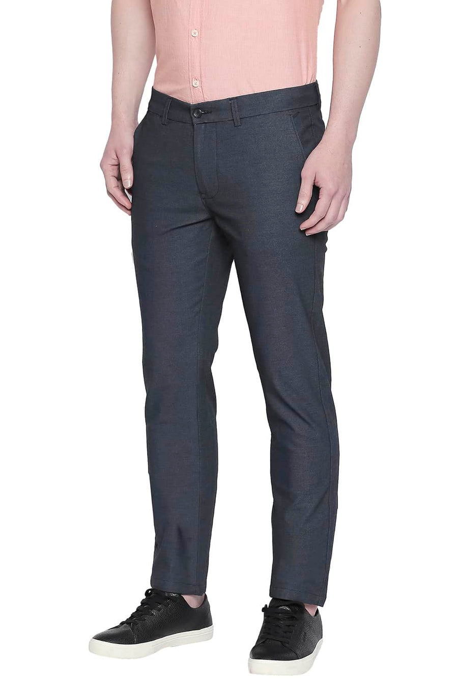 BASICS TAPERED FIT NAVY NIGHTS STRETCH TROUSER