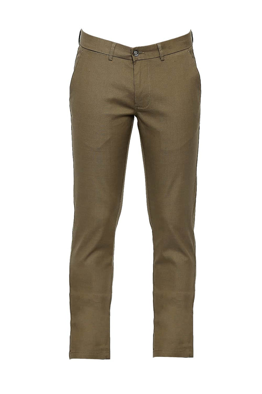 BASICS TAPERED FIT MILITARY OLIVE STRETCH TROUSER