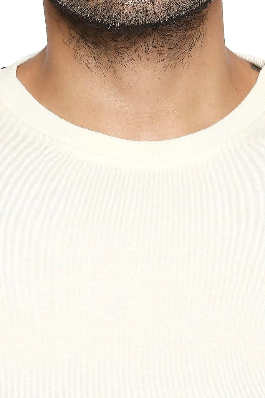 BASICS MUSCLE FIT CANNOLI CREAM CREW NECK T SHIRT