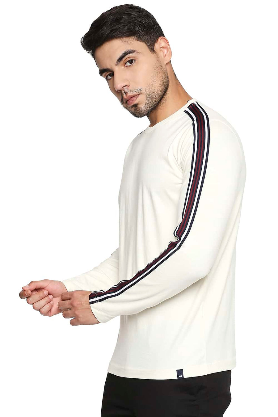 BASICS MUSCLE FIT CANNOLI CREAM CREW NECK T SHIRT