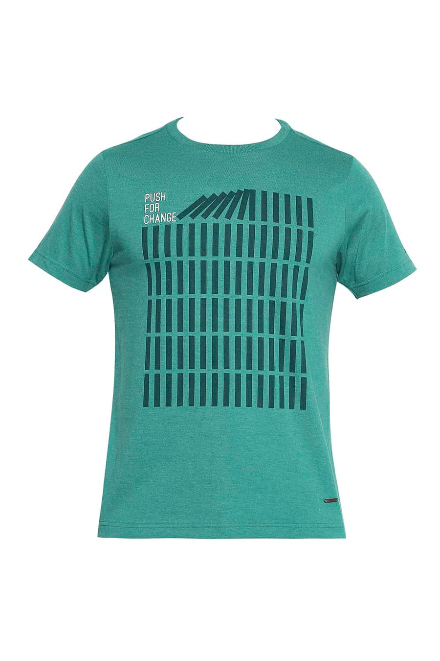 BASICS MUSCLE FIT ULTRAMARINE GREEN CREW NECK T SHIRT