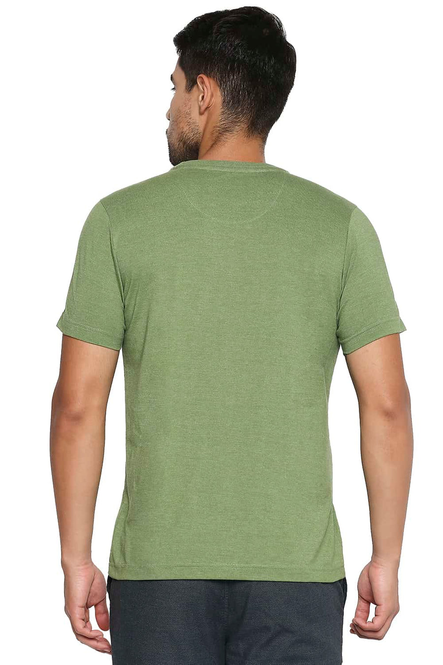 BASICS MUSCLE FIT CACTUS CREW NECK T SHIRT