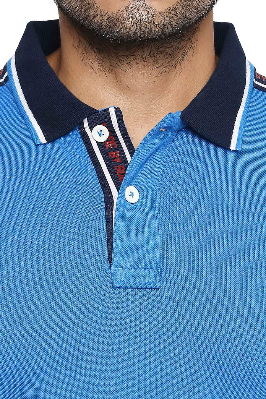 BASICS MUSCLE FIT DIRECTOIRE BLUE POLO T SHIRT