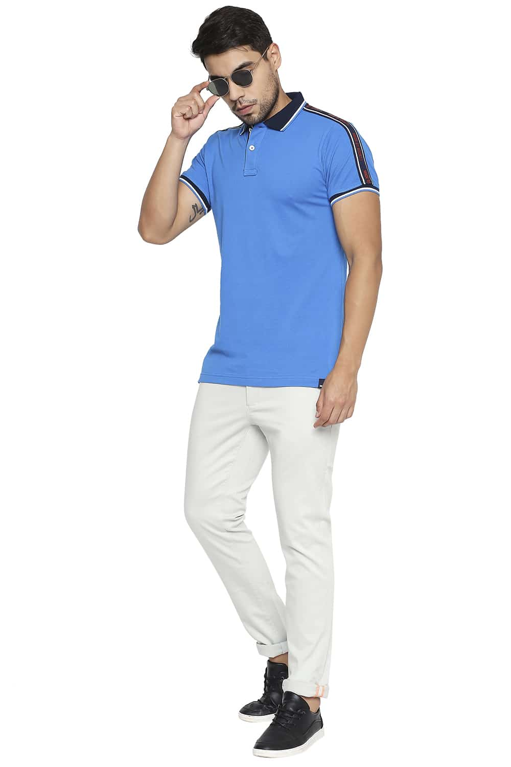 BASICS MUSCLE FIT POLO T SHIRT