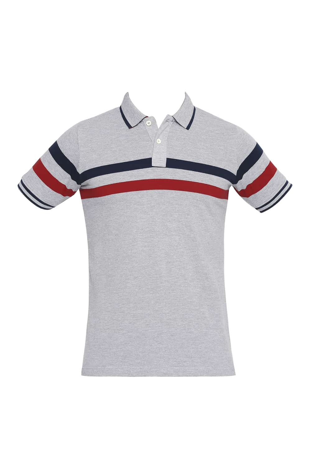 BASICS MUSCLE FIT ENGINEERED STRIPE POLO T SHIRT