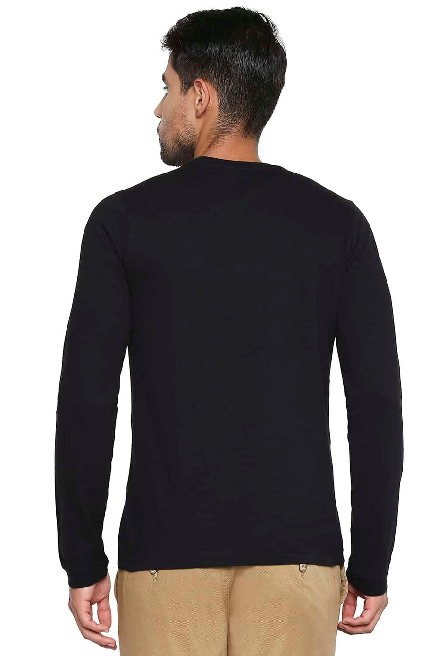 BASICS MUSCLE FIT JET BLACK CREW NECK T SHIRT