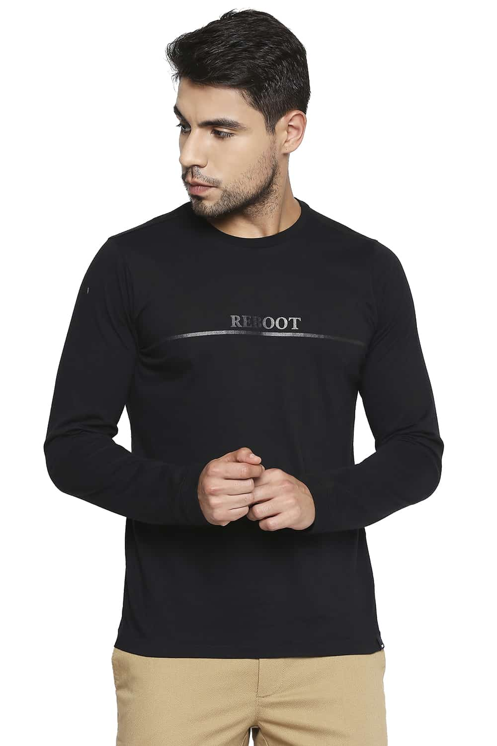 BASICS MUSCLE FIT CREW NECK T SHIRT