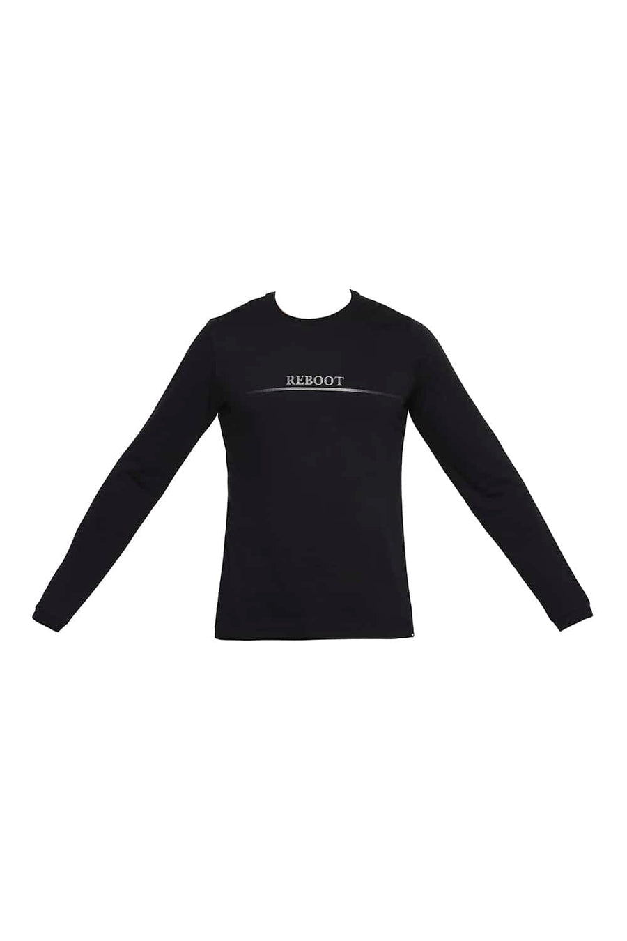 BASICS MUSCLE FIT JET BLACK CREW NECK T SHIRT