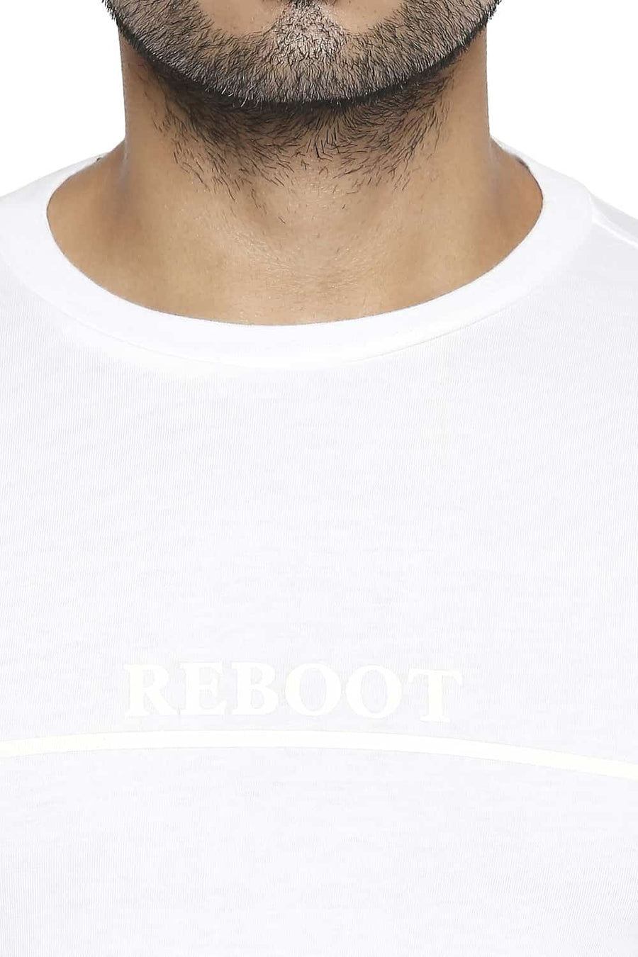 BASICS MUSCLE FIT BRIGHT WHITE CREW NECK T SHIRT