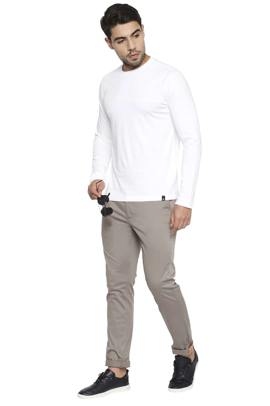 BASICS MUSCLE FIT BRIGHT WHITE CREW NECK T SHIRT