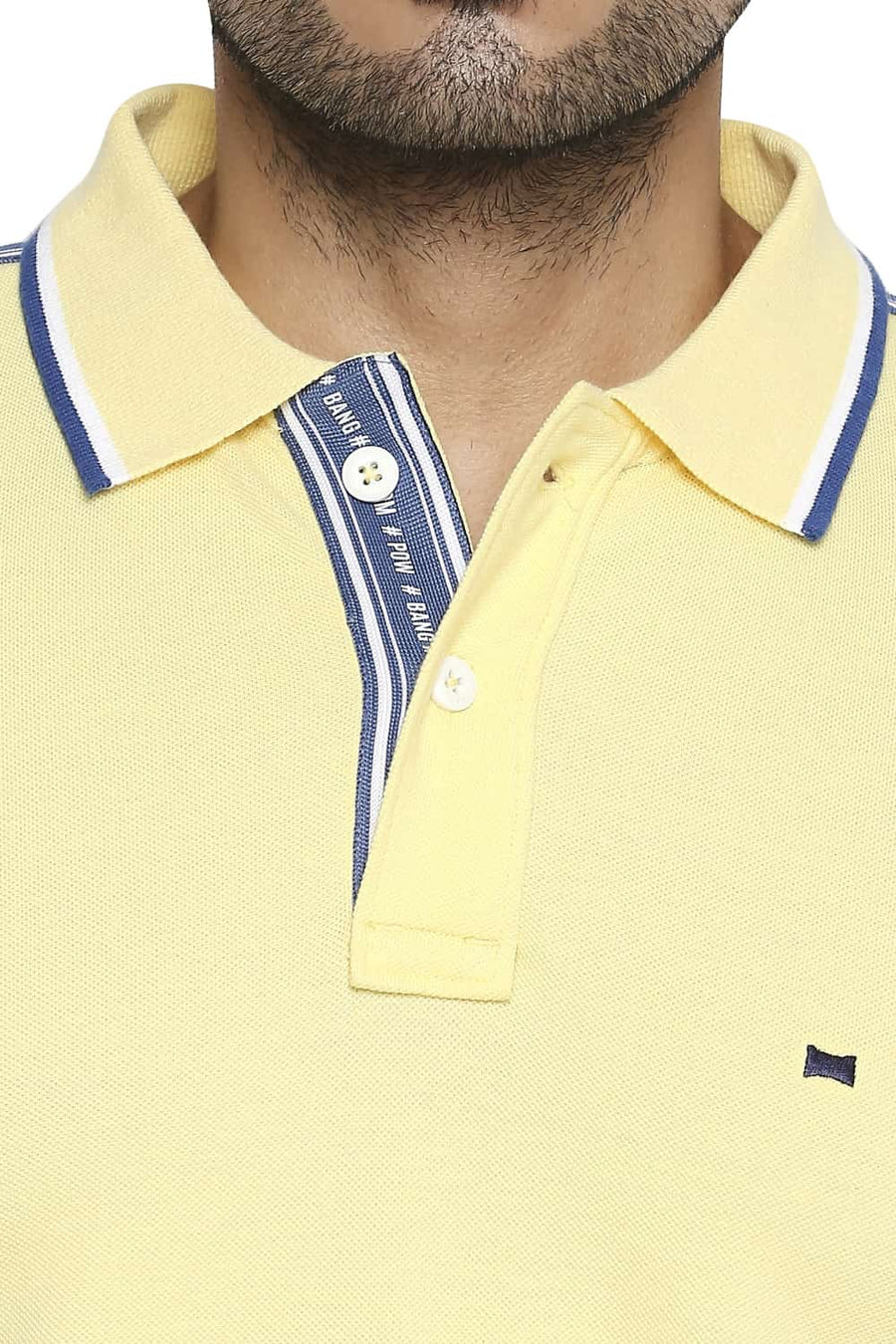 BASICS MUSCLE FIT SUNSHINE POLO T SHIRT