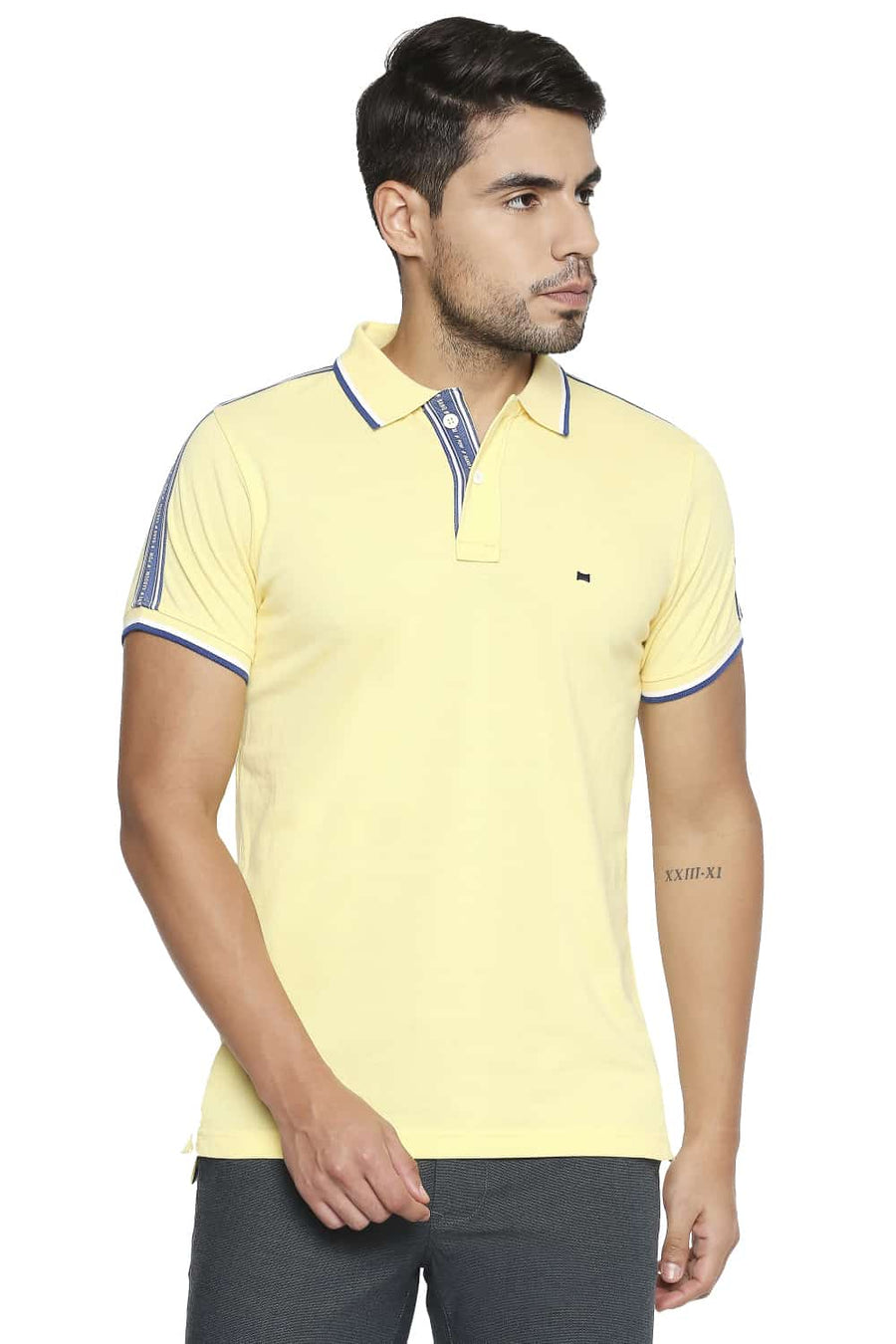 BASICS MUSCLE FIT SUNSHINE POLO T SHIRT