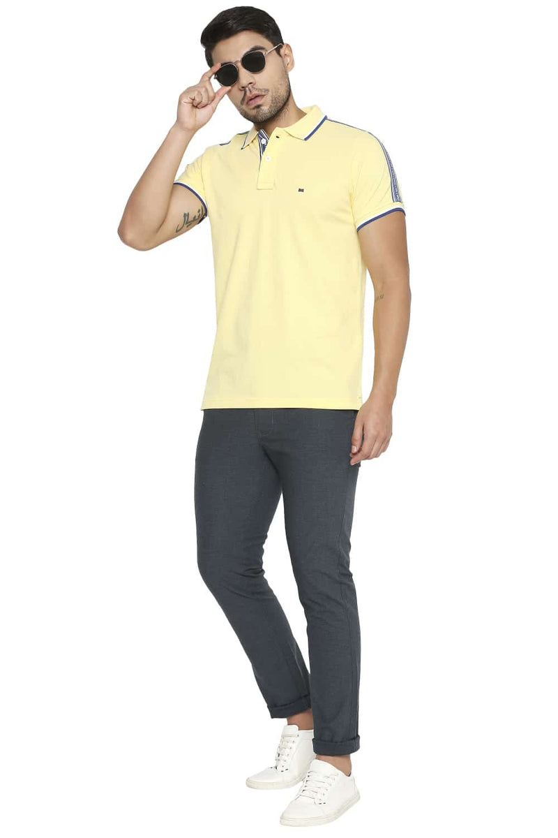 BASICS MUSCLE FIT POLO T SHIRT