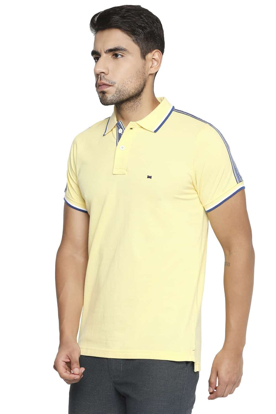 BASICS MUSCLE FIT SUNSHINE POLO T SHIRT