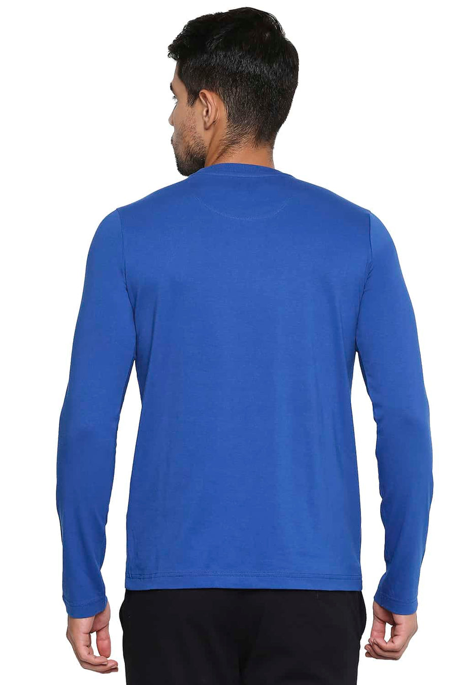 BASICS MUSCLE FIT NAUTICAL BLUE CREW NECK T SHIRT