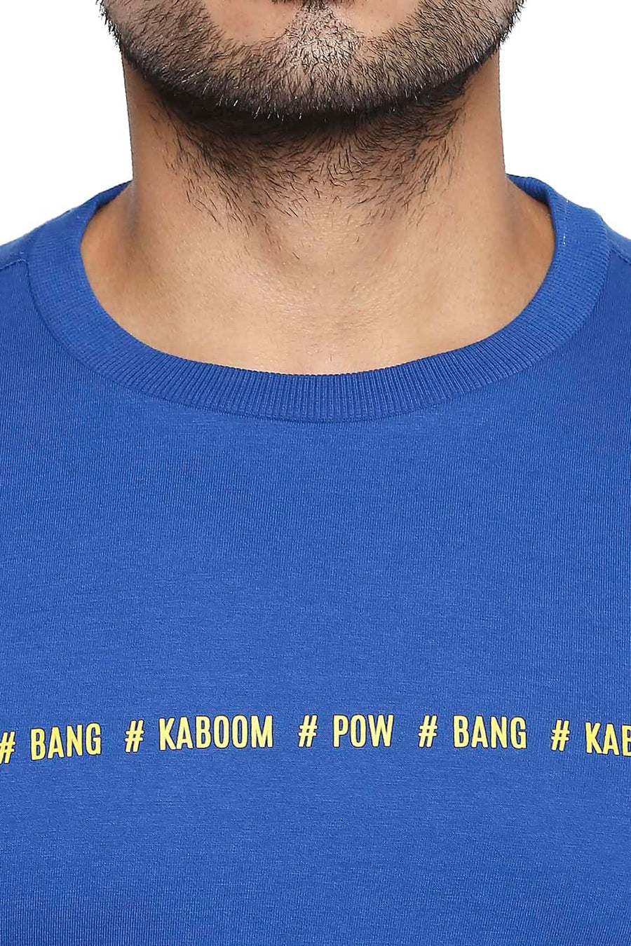 BASICS MUSCLE FIT NAUTICAL BLUE CREW NECK T SHIRT