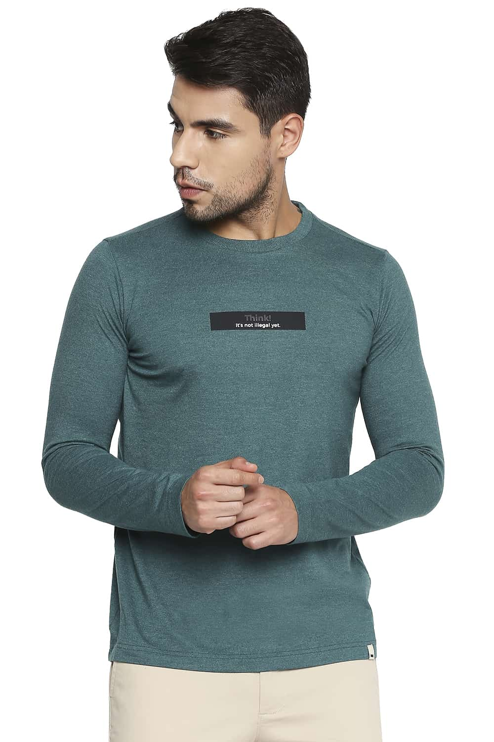 BASICS MUSCLE FIT CREW NECK T SHIRT