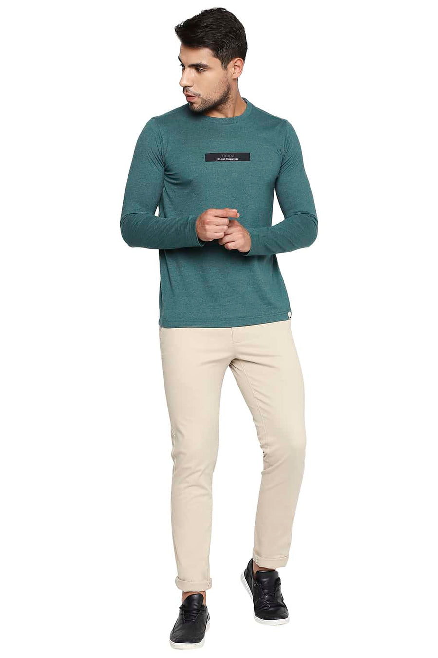 BASICS MUSCLE FIT BOTANICAL GARDEN CREW NECK T SHIRT