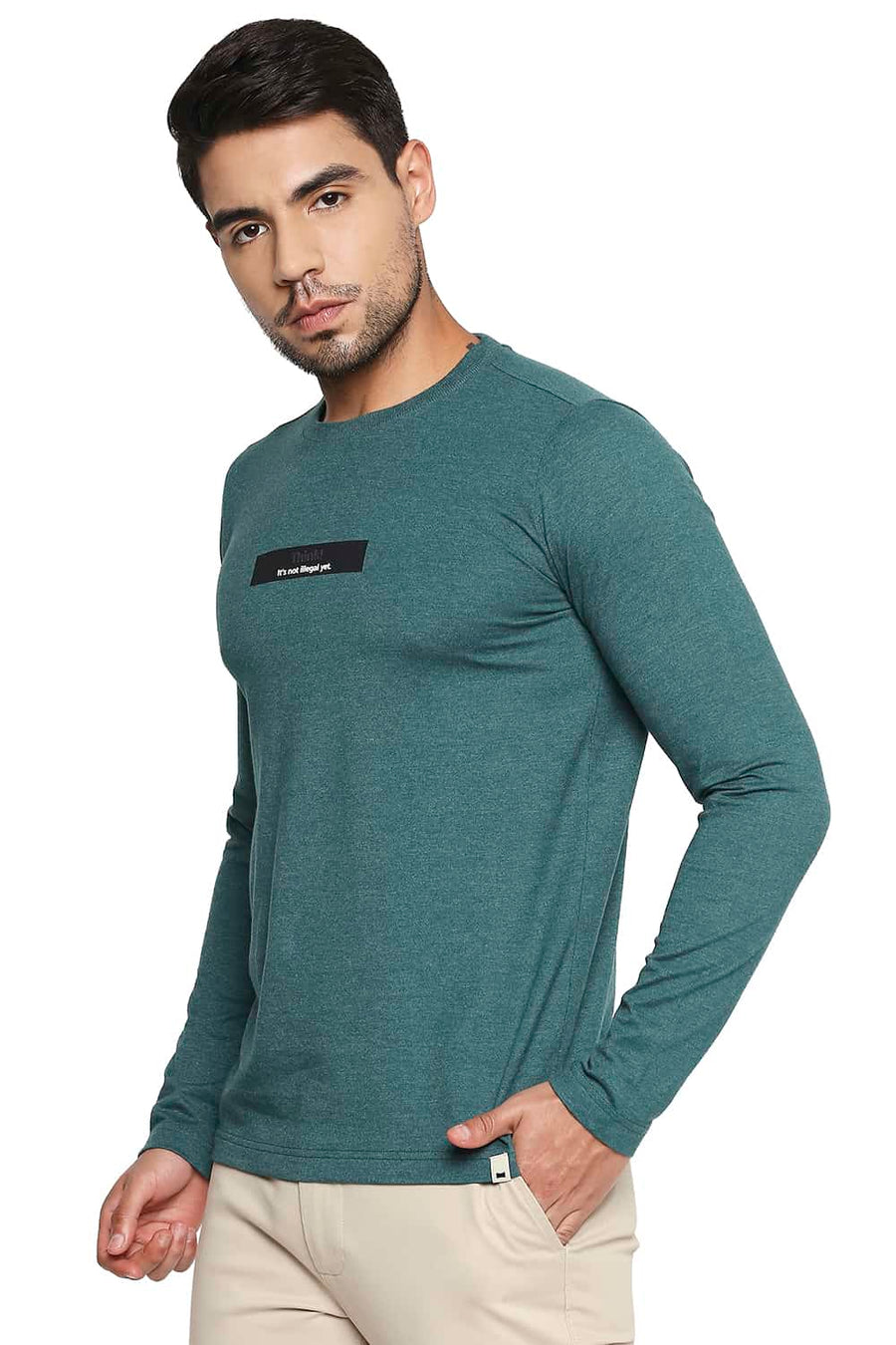 BASICS MUSCLE FIT BOTANICAL GARDEN CREW NECK T SHIRT