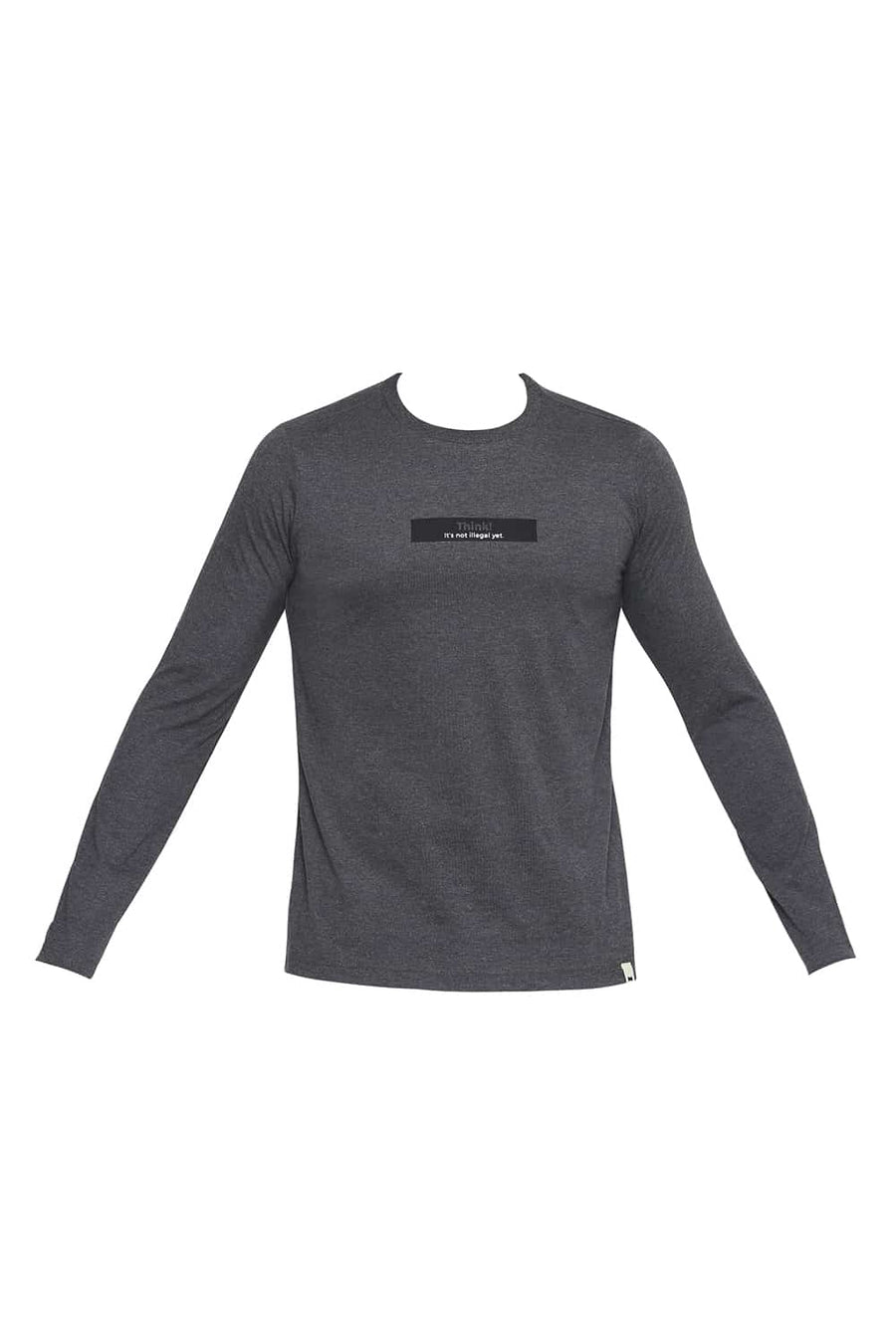 BASICS MUSCLE FIT CHARCOAL HEATHER CREW NECK T SHIRT